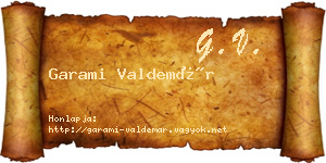 Garami Valdemár névjegykártya